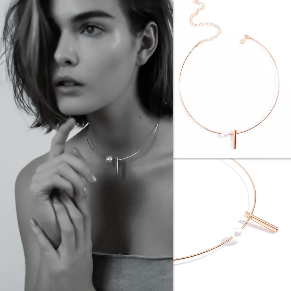 Новый Морден Torques жемчужное кольцо золотого цвета серебряного колье ожерелье для