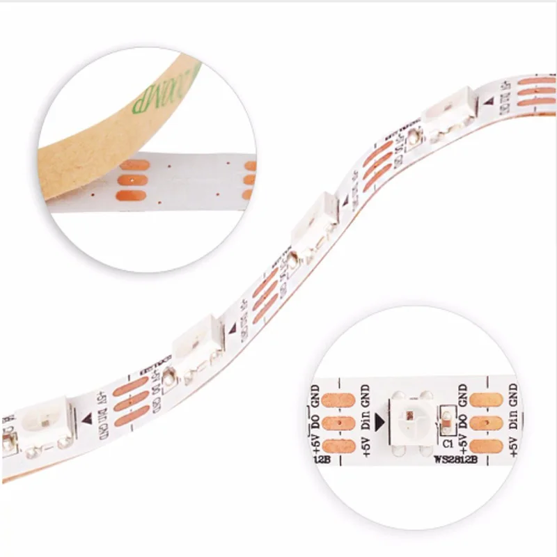 WS2812B Светодиодная лента WS2812 IC 5 в 30/60/144 светодиодов индивидуально Адресуемая WS2811