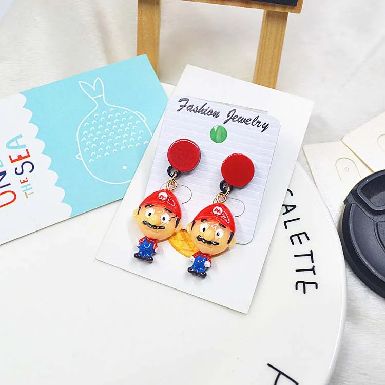 Милые стильные серьги для женщин эмуляция мультяшного персонажа медведя Супер