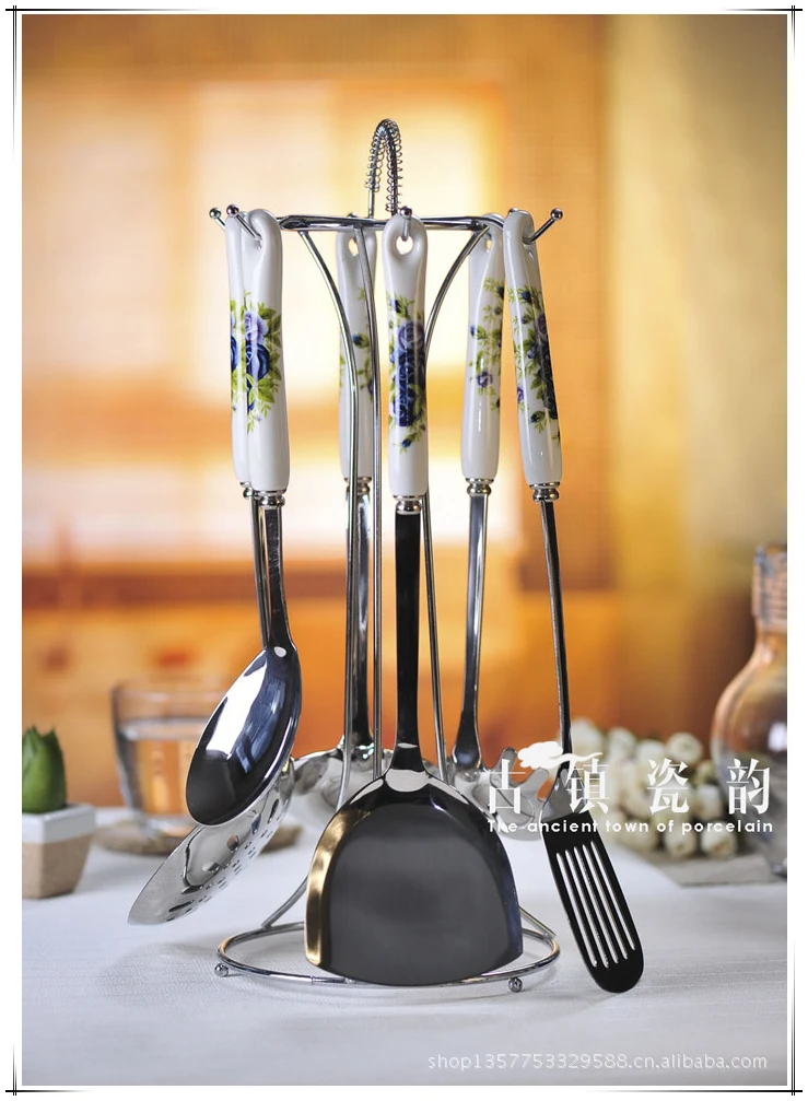 Полноценно костяного фарфора Голубая роза 6 шт кухонная техника набор утварь из