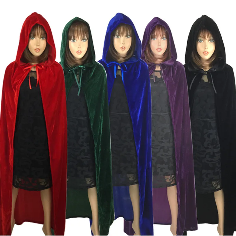 Women Men Gold Velvet Witch Cloak Carnival Performance Cape Costume Masquerade Party Halloween Christmas | Тематическая одежда и