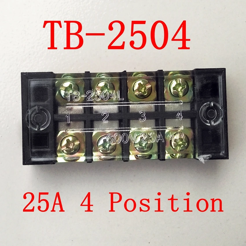 Клеммная колодка TB 2504 5 шт./лот с креплением на панели 600 В 25 А 4 положения|tb terminal