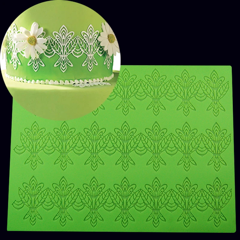 Силиконовый кружевной коврик для украшения тортов форма помадки силиконовая