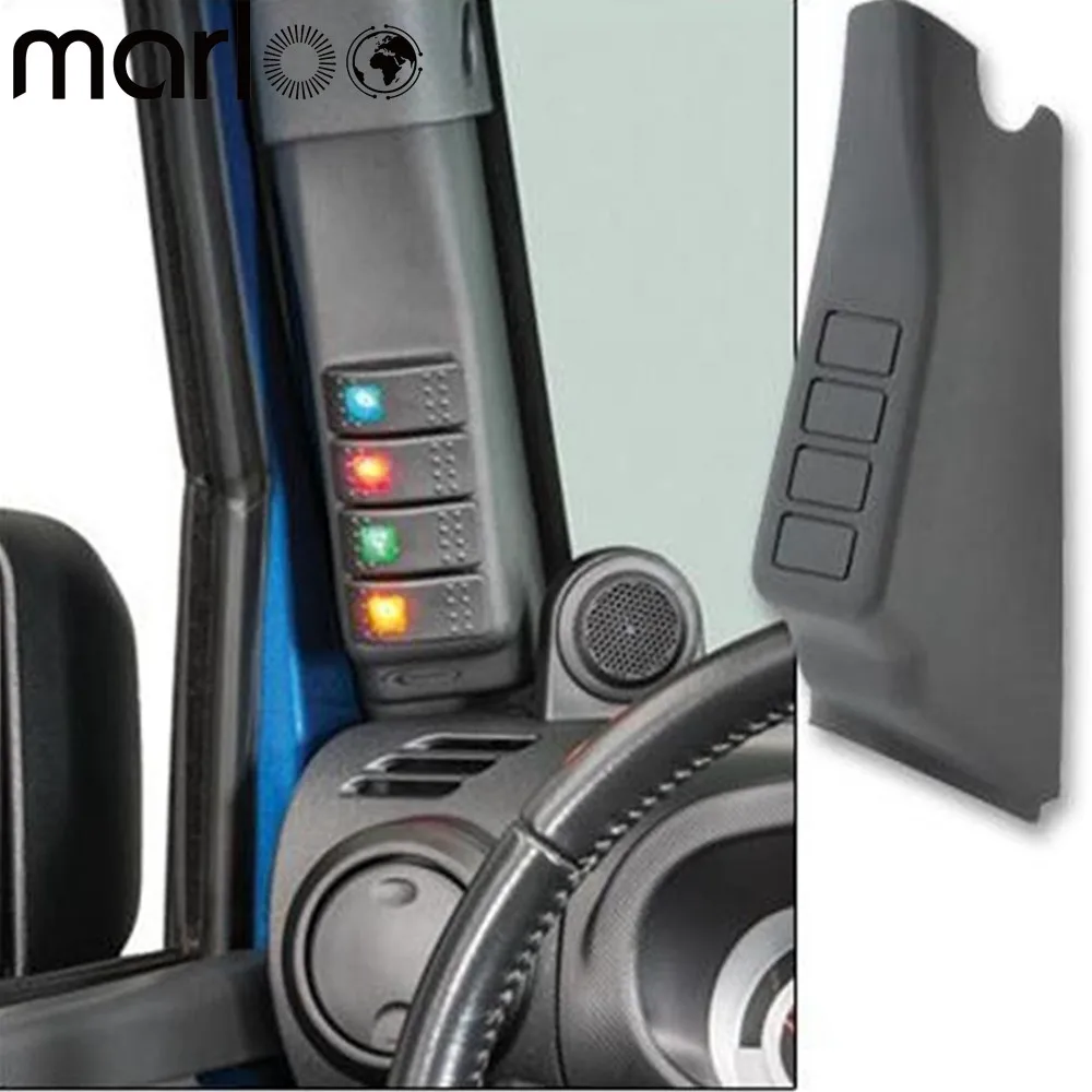 Левый столб переключатель Pod Панель + 4 Кулисные Переключатели для Jeep Wrangler 2011 2012 2013
