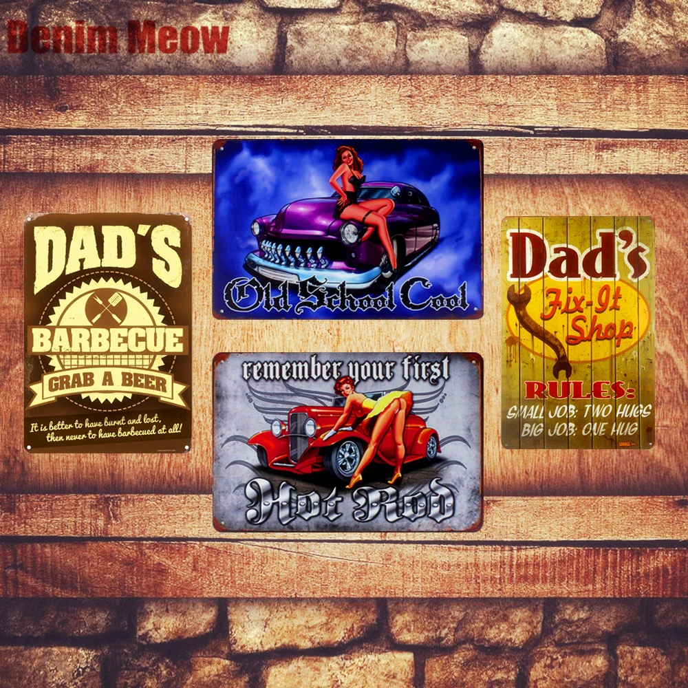 DAD'S Garage табличка винтажные металлические жестяные вывески для дома бара паба