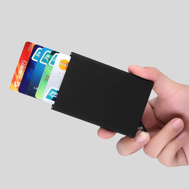 

2018 New Arrivals Top Pop Up Credit Card Holder Slim Metal Wallet Protector Case Automatic Pop up ID Business Card holder