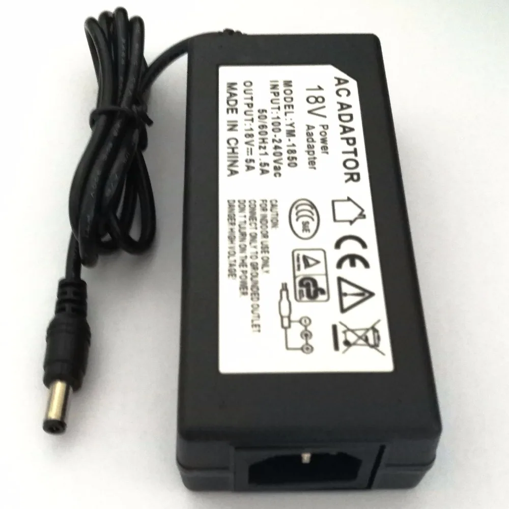 18V5A 90 Вт AC DC адаптер зарядное устройство для 5050 3528 Светодиодный светильник CCTV 18 в 5A