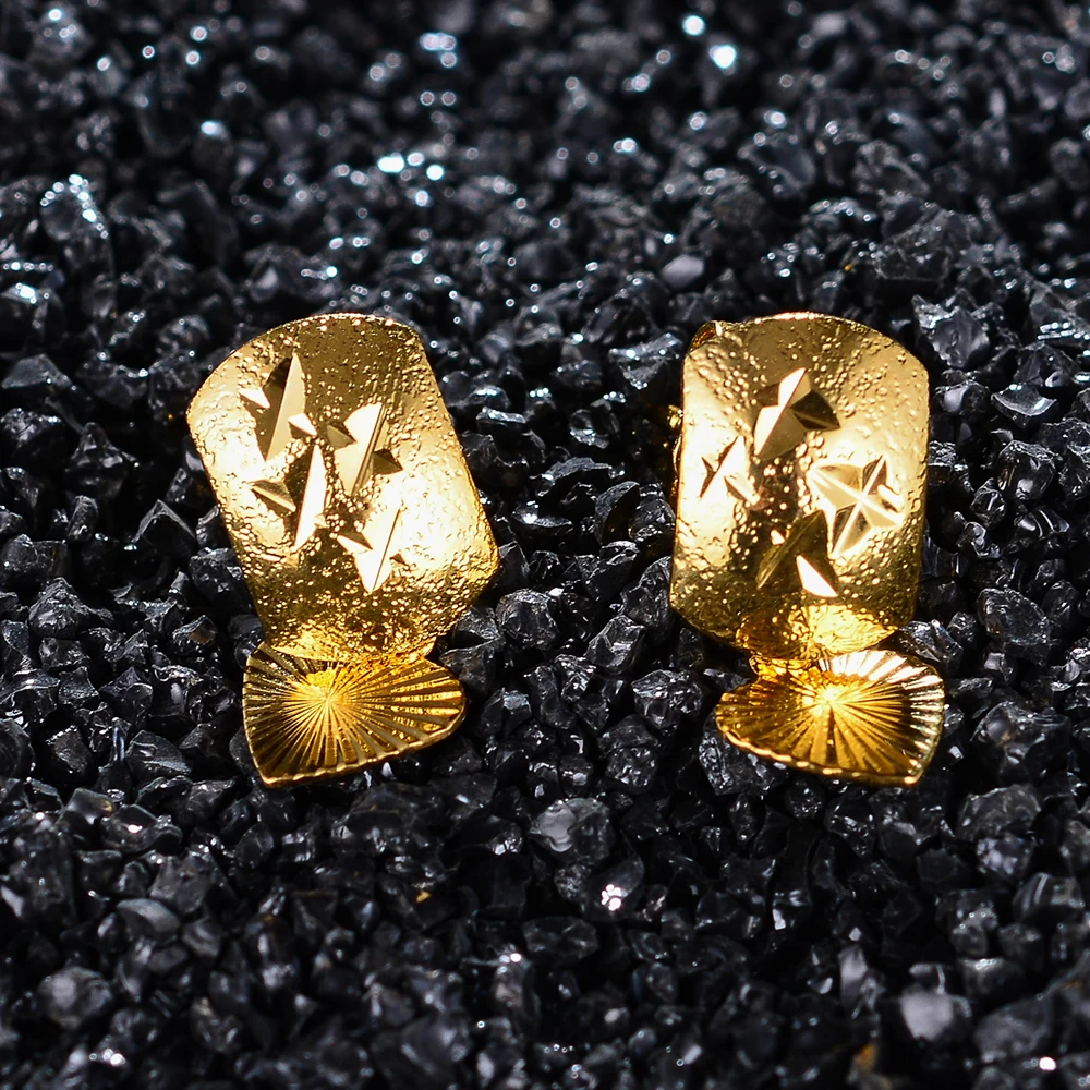 WANDO Jewelry оптовая продажа африканские серьги для женщин/девушек золотой цвет