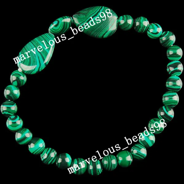 Бесплатная доставка красивые ювелирные шарики из Малахита капли воды ожерелье