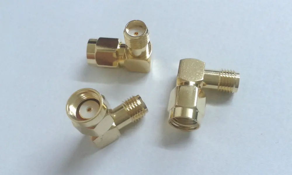 1000 шт Золотой правый RP-SMA мужской SMA для женщин правый угол RF разъем адаптера