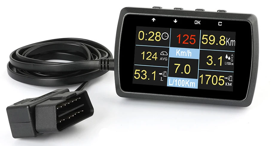 Ancel A501 HUD Дисплей OBD2 бортовой компьютер для автомобиля Спидометр расход топлива проектор OBD2 цифровой измеритель Head Up дисплей