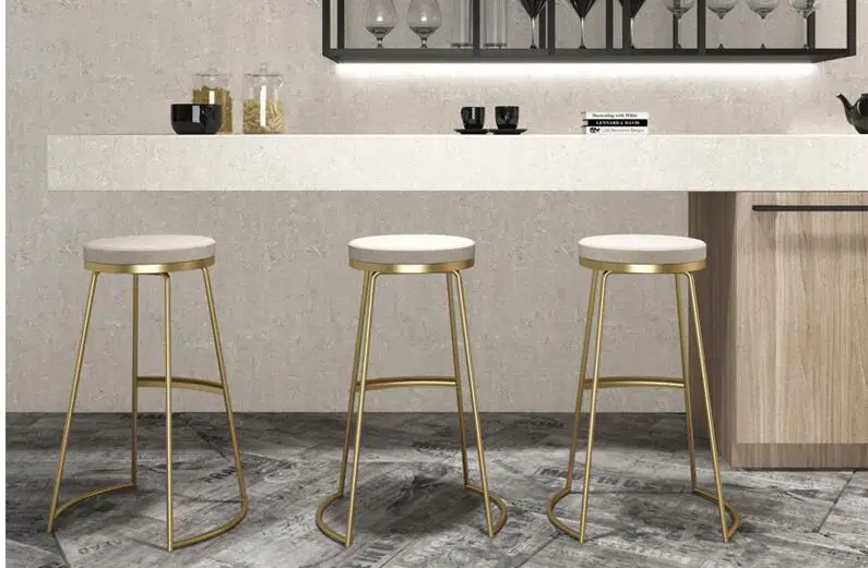 Nordic Iron Art Household Bar Chair Modern Simple Bar Chair High Stand Bar Chair Bar Chair Beauty Bench