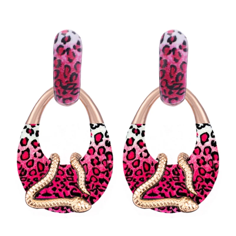 Rose Tiger Sehuoran OOrbellen Boho серьги-подвески для женщин Aretes Brincos подвеска в виде змеи модное ювелирное изделие массивные свадебные серьги - Окраска металла: Rose Tiger