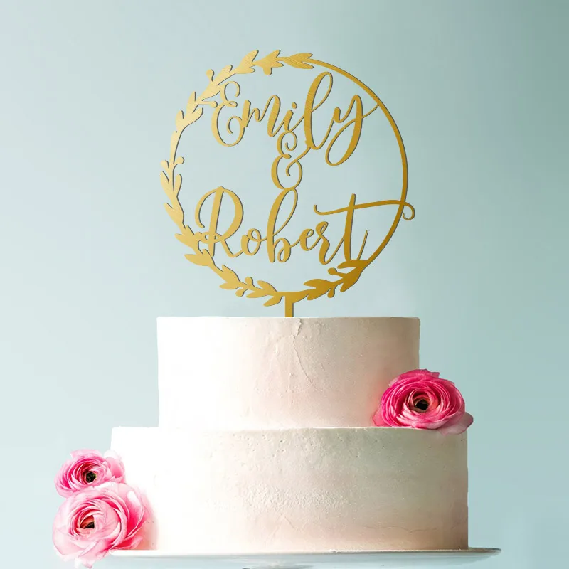 

Cake Topper for Wedding with First Names Personalized Rustic Style Wedding Custom Mr Mrs Cake Topper Gold Unique Wedding Topper