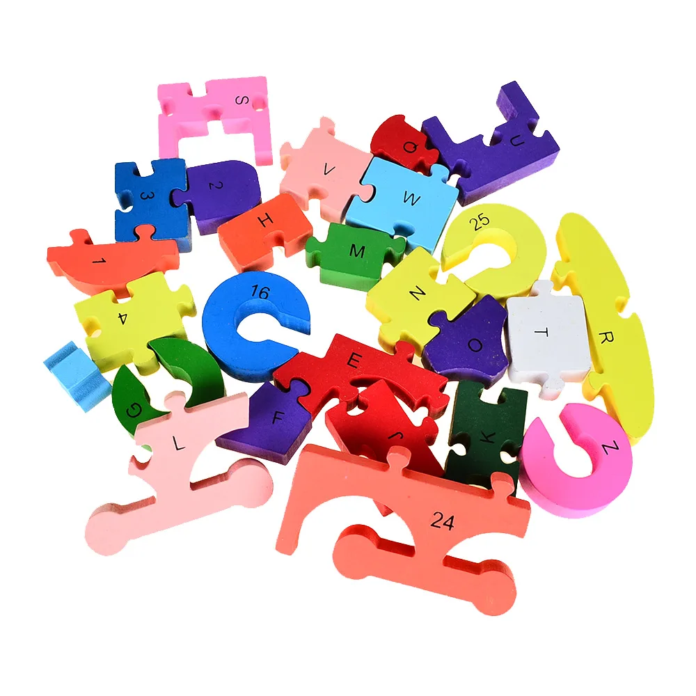 Деревянные пазлы с цифрами и 26 алфавитов детская игрушка ABC / 123|wooden jigsaw puzzle|puzzle