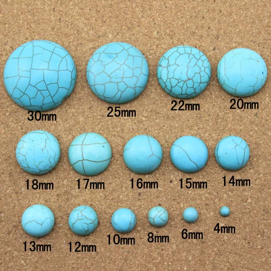 Кабошоны с плоским основанием для скрапбукинга 10 шт./лот 4 30 мм|cabochon beads|turquoise