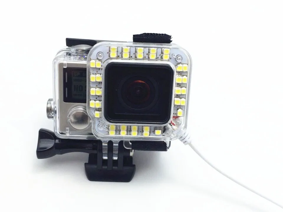Go pro Аксессуары LED Заполняющего Света Гора Gopro Hero 4 3 + Корпус Объектива ДЛЯ Pro Hero3