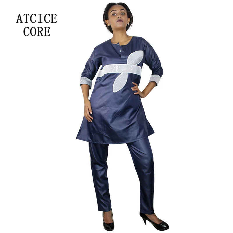Бесплатная доставка Новые африканские платья bazin с вышивкой топ брюками