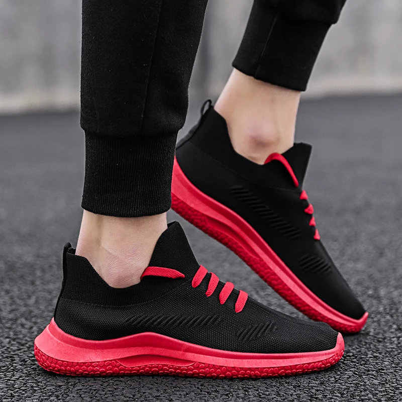 New Arrival Men Outdoor Running Shoes Breathable Athletic Training Comfortable Sports Sneakers For Black Red | Спорт и развлечения