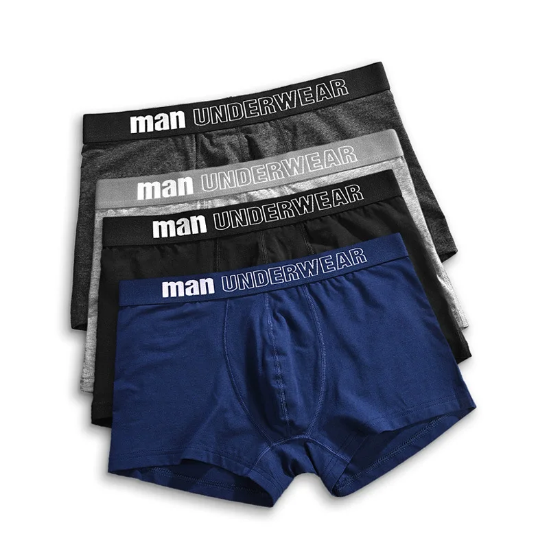 

4Pcs/lot Underwear Boxers Men's U Convex Panties Sexy Men Boxer Trunks Comfortable Anti-Bacterial Breathable XXXL