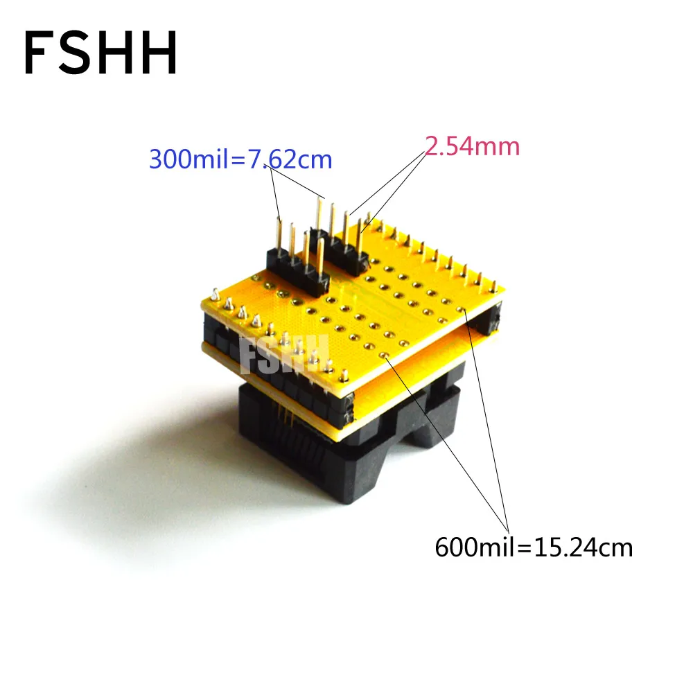Программатор с переходником 208mil SOP8 на DIP8 тестовая розетка SOIC8 IC для 25xx eeprom SPI flash