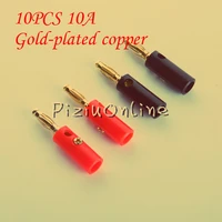 10pcs yt184 4 mm screw gold plated banana plug the speaker plug the horn line audio cable connector pure copper connectors