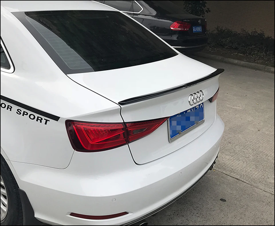 V стиль ABS пластик глянцевый черный задний спойлер багажника для Audi A3 Limousine седан- A3 8V глянцевый белый задний спойлер крыло