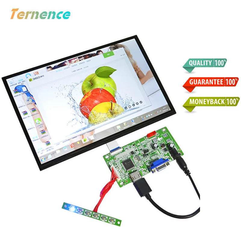 ЖК-дисплей Raspberry Pi 3 15 дюймов IPS ёмкостный дюйма полный обзор 1920*1080 HD HDMI + VGA LCD без