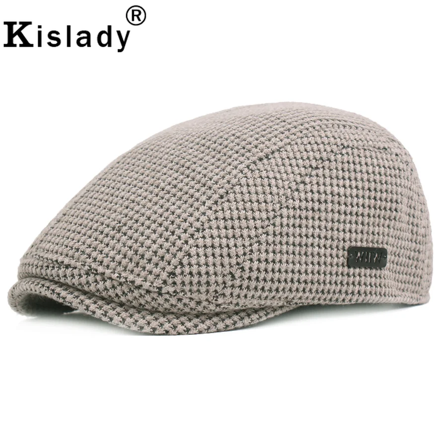 Kislady Регулируемый повседневное чёрный берет кепки новый Осень Зима утолщаются
