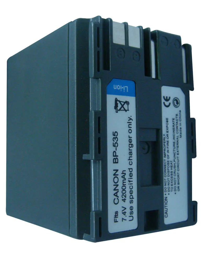 

Комплект литий-ионный батарей для Canon BP-522,BP-535,BP535 и ZR10,ZR25MC,ZR40,ZR45MC,ZR50MC,ZR60,ZR65MC,ZR70MC,ZR80,ZR85 Camcorder