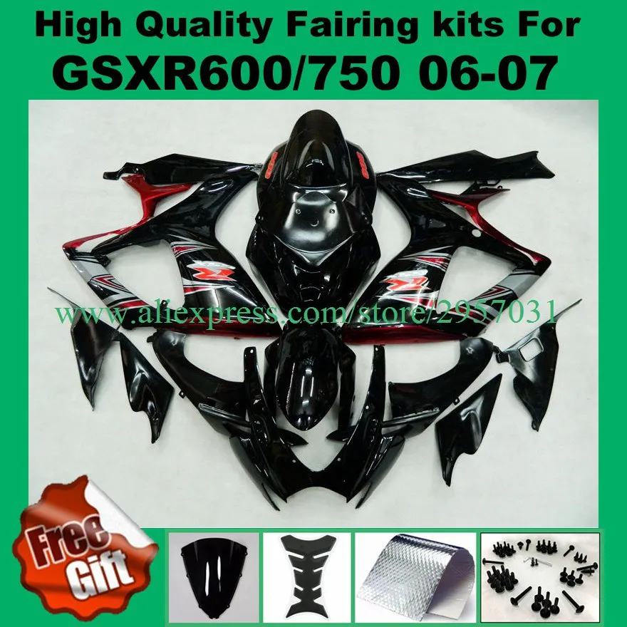 

9gifts, Fairing kits for K6 K7 GSXR600 GSXR750 06 07 SUZUKI GSX-R600 GSX-R750 2006 2007 Fairings