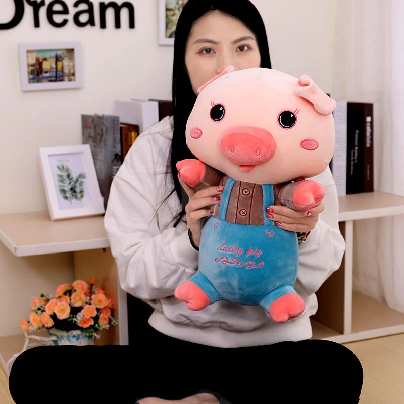 

Cute Wear Clothes Piggy Plush Toy Cartoon Animal Soft Pig Stuffed Doll Friends Presents Kids Accompany Toys Girls Birthday Gift