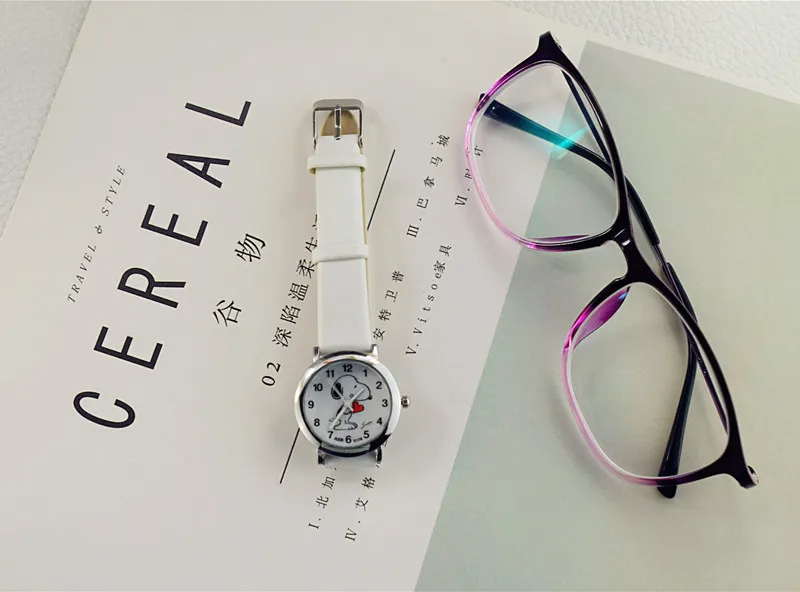 Snoopy Watch women watch classic men watch kid watch Genuine Brand Casual Fashion Quartz Wristwatches Leather clock waterproof
