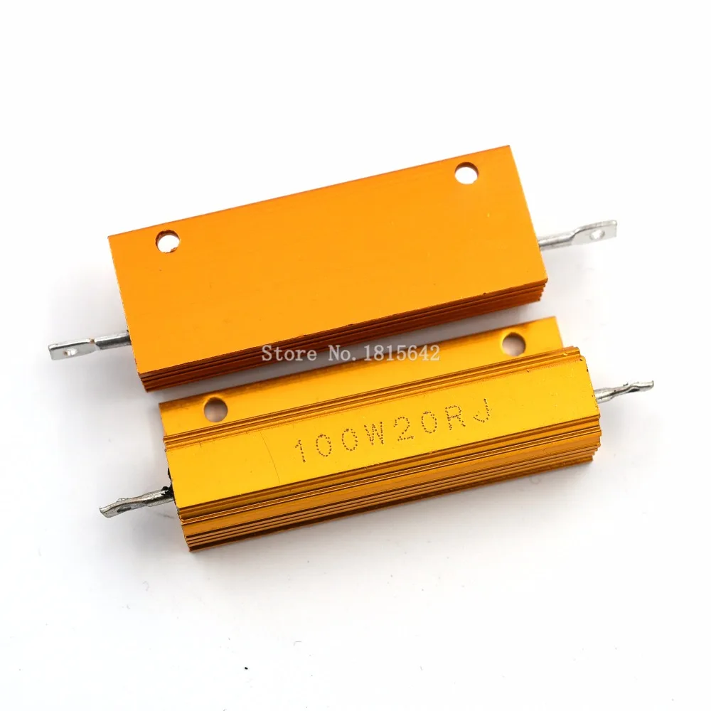 RX24 100 Вт 20R 20RJ металлический корпус алюминиевый Золотой резистор Высокая мощность