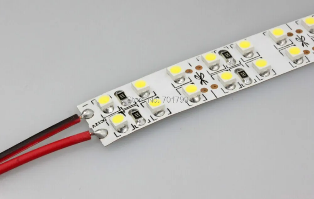 5 м 240 светодиодов/м двухрядный IP33 3528 SMD 12В гибкий свет белый/теплый