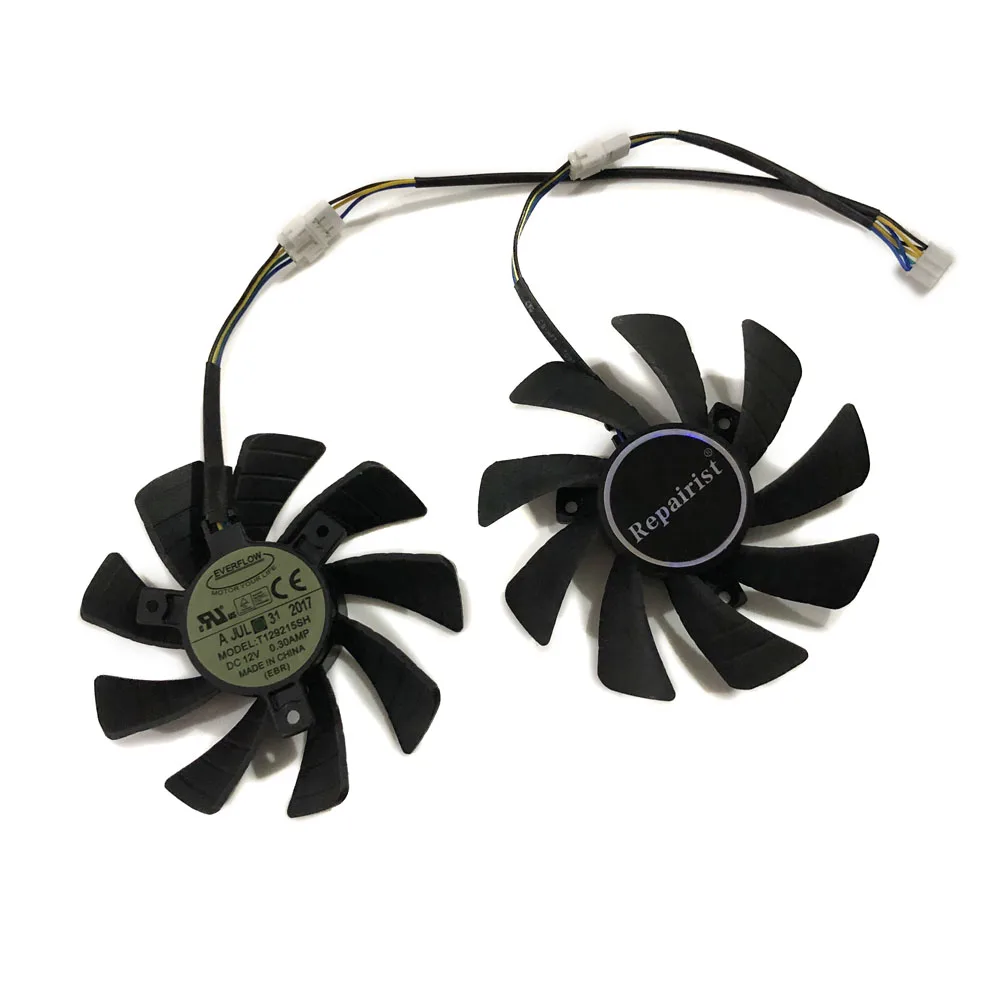 Охлаждающий вентилятор графической карты 2 шт./компл. T129215SH GPU VGA для MANLI M NP1041005RD F380G