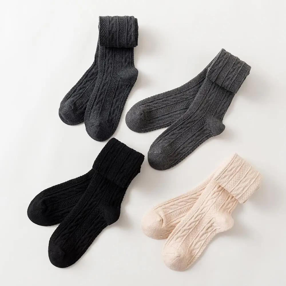 Caramell 1Pair Kawaii Stocking Women Socks Sweet Girls Long Sweater Warm Knee High Cute Soft Cozy Over | Женская одежда