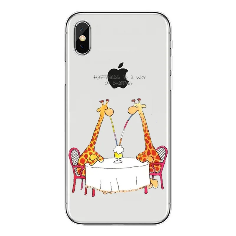 Мягкий резиновый силиконовый чехол с жирафом для iPhone XS MAX 8 Plus XR 10 6 6S 5|Бамперы| |