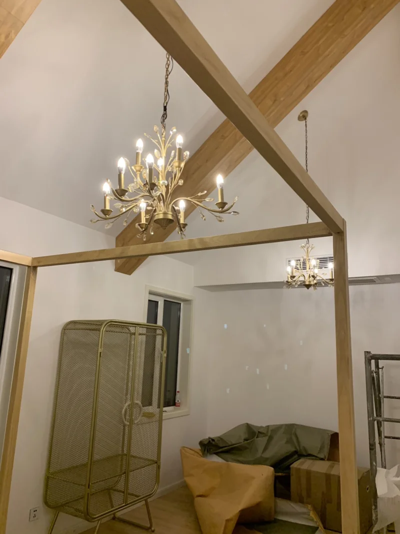 Золотая люстра Современная кристальная Люстра для гостиной светодиодный