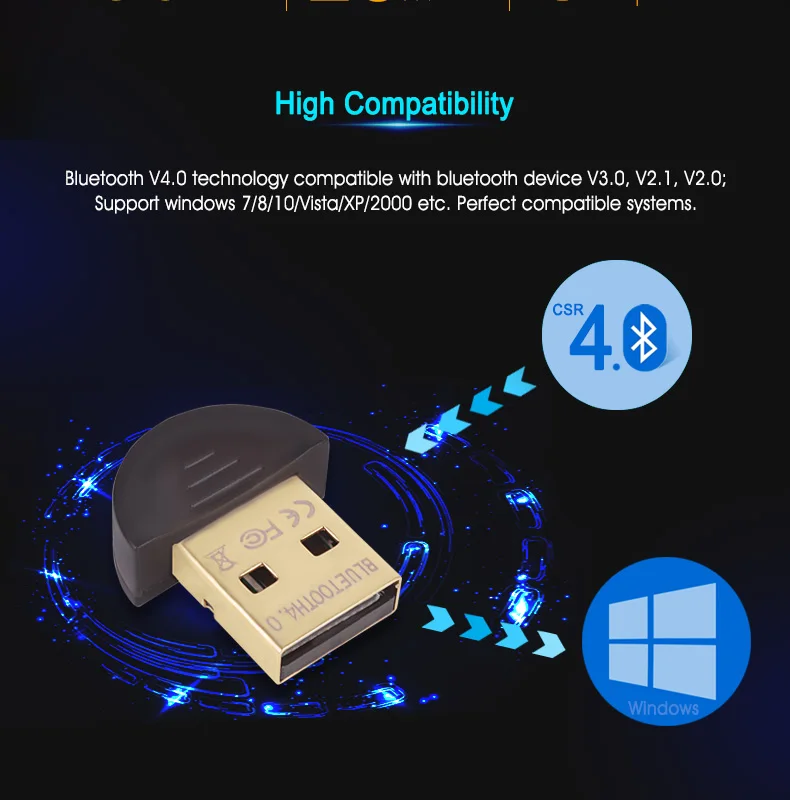 Мини USB Bluetooth адаптер V 4,0 Двойной режим Adaptador Bluetooth Dongle Беспроводной Bluetooth приемник компьютерный адаптер для Win7/8/10