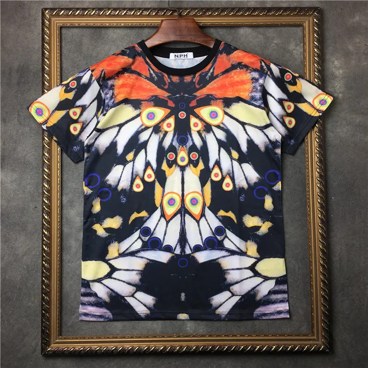 

New Novelty 2019 Men gentleman Butterfly flower T Shirts T-Shirt Hip Hop Skateboard Street Cotton T-Shirts Tee Top #F88