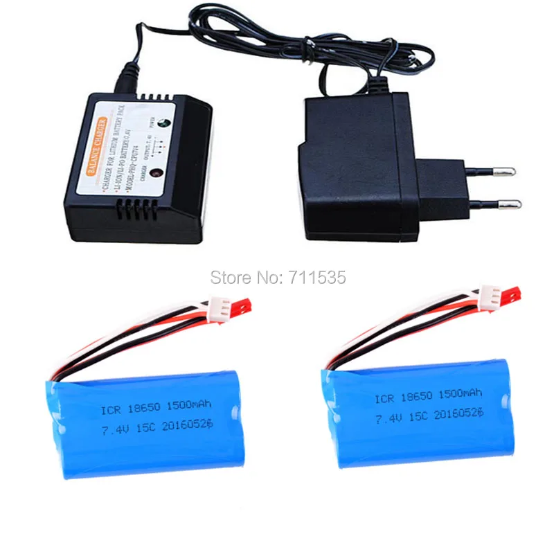 

18650 7.4V 1500Mah 15C Li-o Battery JST Connector Balance Charger Parts For MJX T640 F39 F49 T40 T40C T39 Syma 822 RC Helicopter