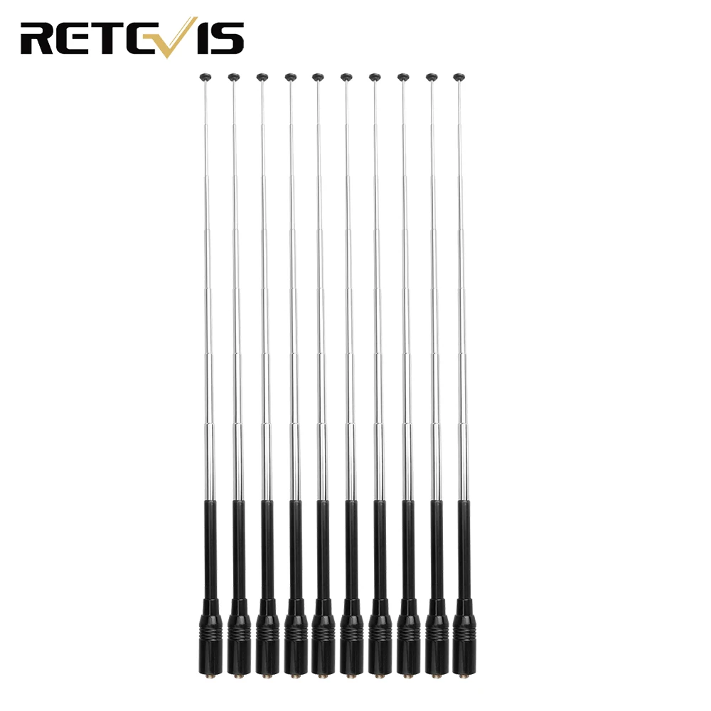 Телескопическая антенна Baofeng H777 10 шт. Двухдиапазонная VHF UHF для рации Retevis Ailunce HD1 RT5R