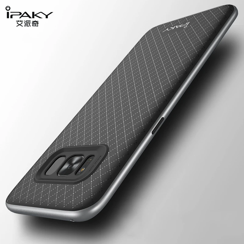 iPaky For Samsung Galaxy S8 Case Silicone Soft Back Cover PC Frame Rugged Armor Fundas Plus Phone Cases |