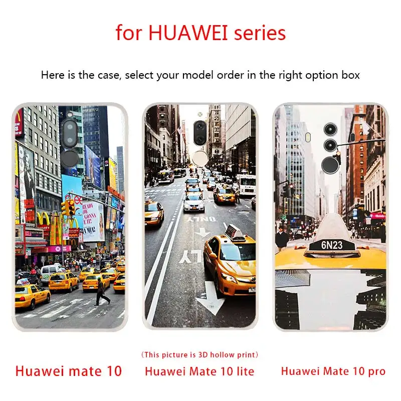 New York City Times Square Taxi Phone Cases For Huawei Mate 30 20 10 Lite Pro Cover Y5 Y6 Y7 Y9 2019 2018 2017 Nova 3i 4 Hot | Мобильные
