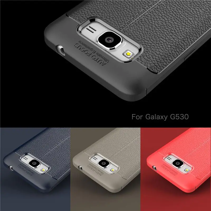 Litchi Pattern Rubber Soft TPU Case Back Cover for Samsung Galaxy J2 Prime G530 |