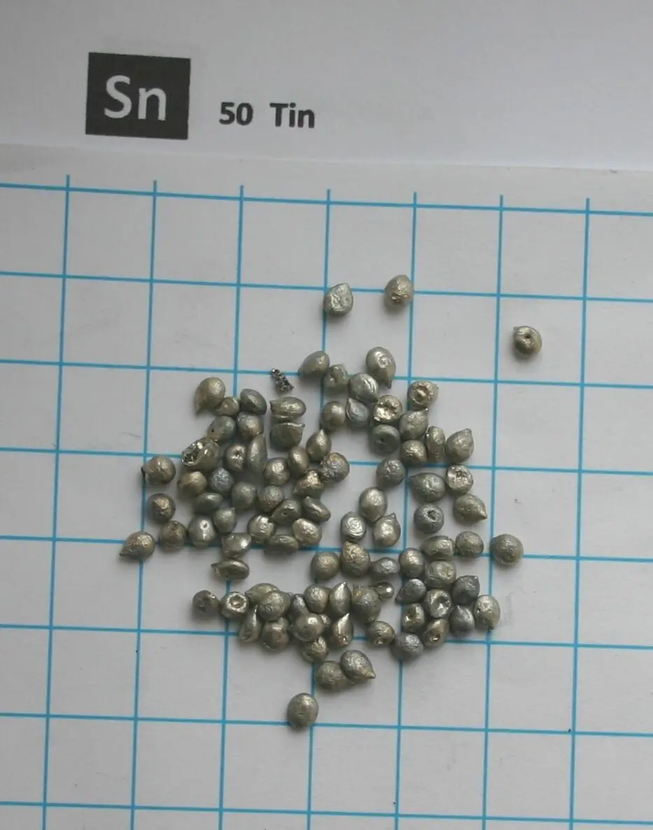 

50 gram 99.99% Tin metal shot element 50 sample