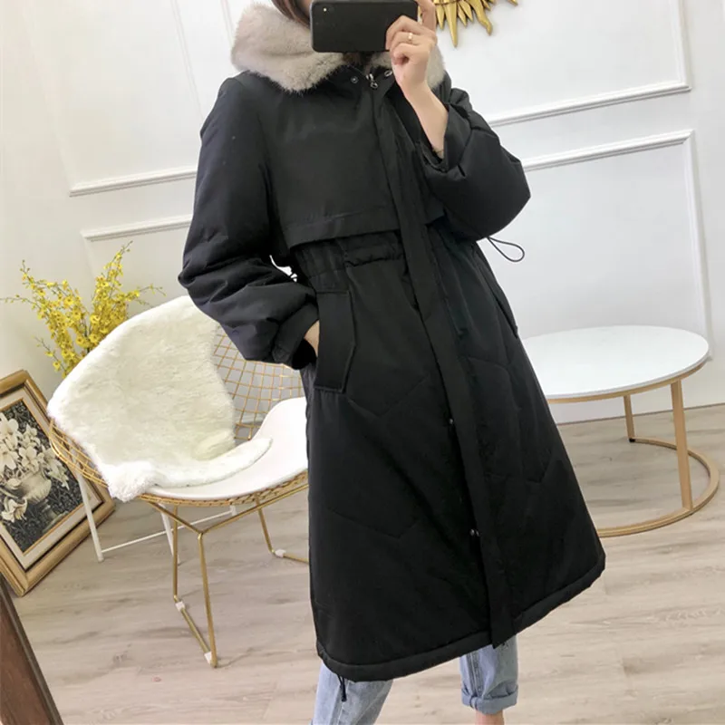 OFTBUY 2019 парка пальто с натуральным мехом зимняя куртка для женщин натуральный мех