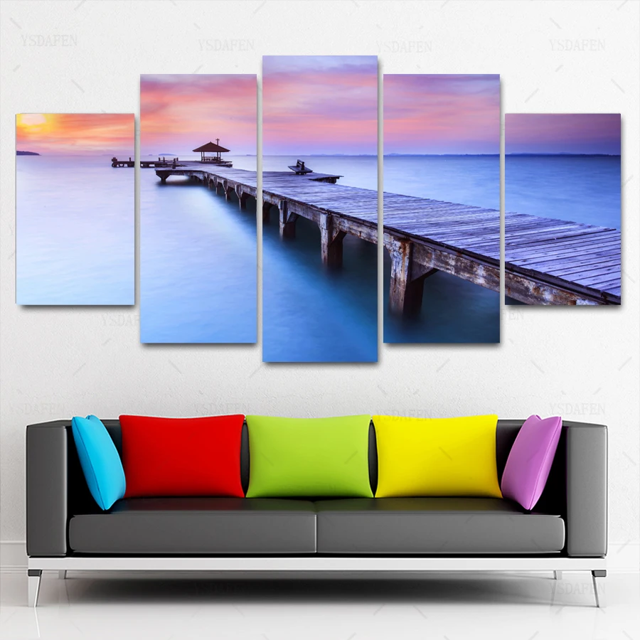 

HD print olieverf Film modulaire foto Scenery poster kind room decor woondecoratie 5 stks canvas art z382