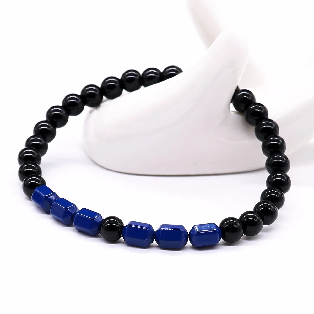 6 мм черные яркие бусины браслеты счастливый Стиль браслет ювелирные изделия для